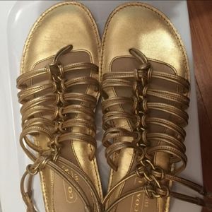 Gold Coach Gladiator Sandals